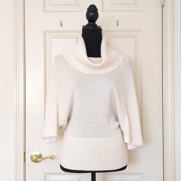 NWOT. Express Design Studio Wool Blended Wide Half Sleeve and High Neck Sweater. - Picture 1 of 6